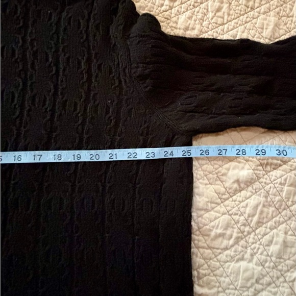 Talbots Women’s Cable Knit Funnel Neck 100% Cotton Fisherman Sweater Black Sz 1X - Picture 6 of 7